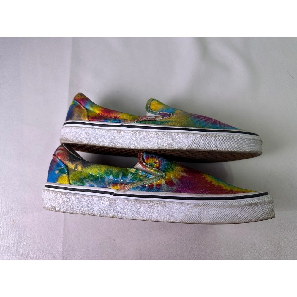 Vans Asher Tie Dye Slip On Shoes Multi Color Spiral Canvas Sneakers Womens 7.5‎ - Picture 10 of 14